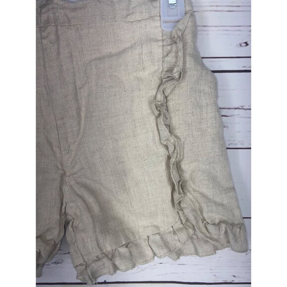 The Oaks Apparel Girls Ruffle Hem Shorts Beige Size‎ 8 Linen Blend - Picture 5 of 7